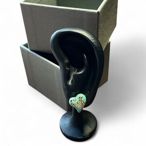 Vivienne Westwood Turquoise and Gold Heart Earrings